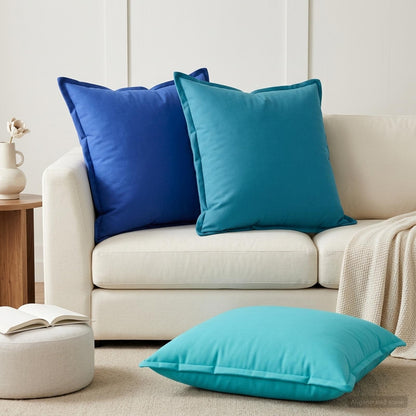 Throw Pillow HOUTEN 80 x 80 cm Polyester 2 Width 80 cm Light blue