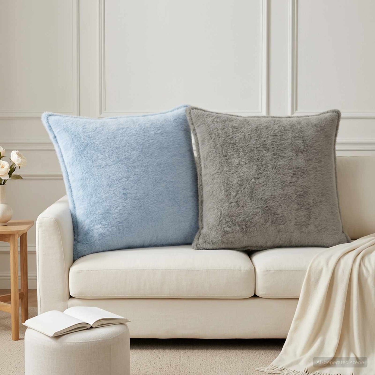 vidaXL Cushion Cover 6 pcs HOUTEN Light Grey 80 x 80 cm 1