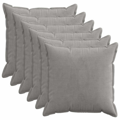 vidaXL Cushion Cover 6 pcs HOUTEN Light Grey 70 x 70 cm Corduroy 1