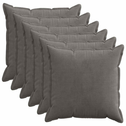 vidaXL Cushion Cover 6 pcs HOUTEN Dark Grey 70 x 70 cm Corduroy 1