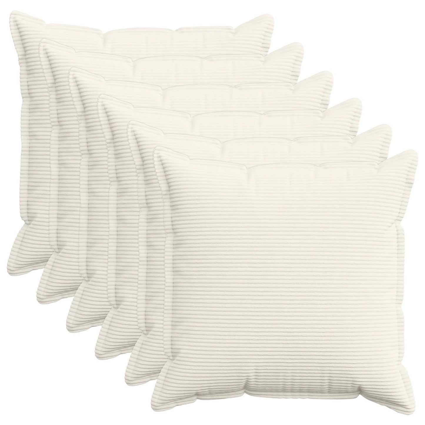 vidaXL Cushion Cover 6 pcs HOUTEN Cream 70 x 70 cm Corduroy 1
