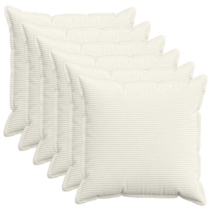 vidaXL Cushion Cover 6 pcs HOUTEN Cream 70 x 70 cm Corduroy 1