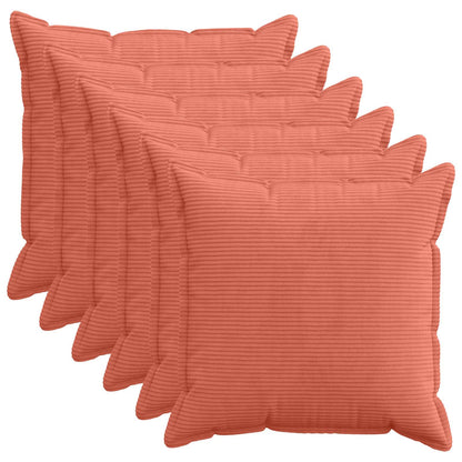 vidaXL Cushion Cover 6 pcs HOUTEN Red Orange 70 x 70 cm Corduroy 1
