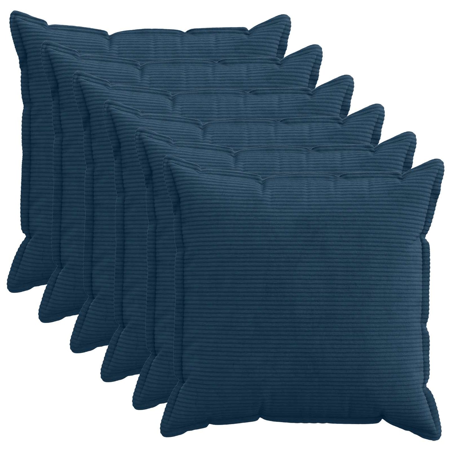 vidaXL Cushion Cover 6 pcs HOUTEN Navy Blue 70 x 70 cm Corduroy 1