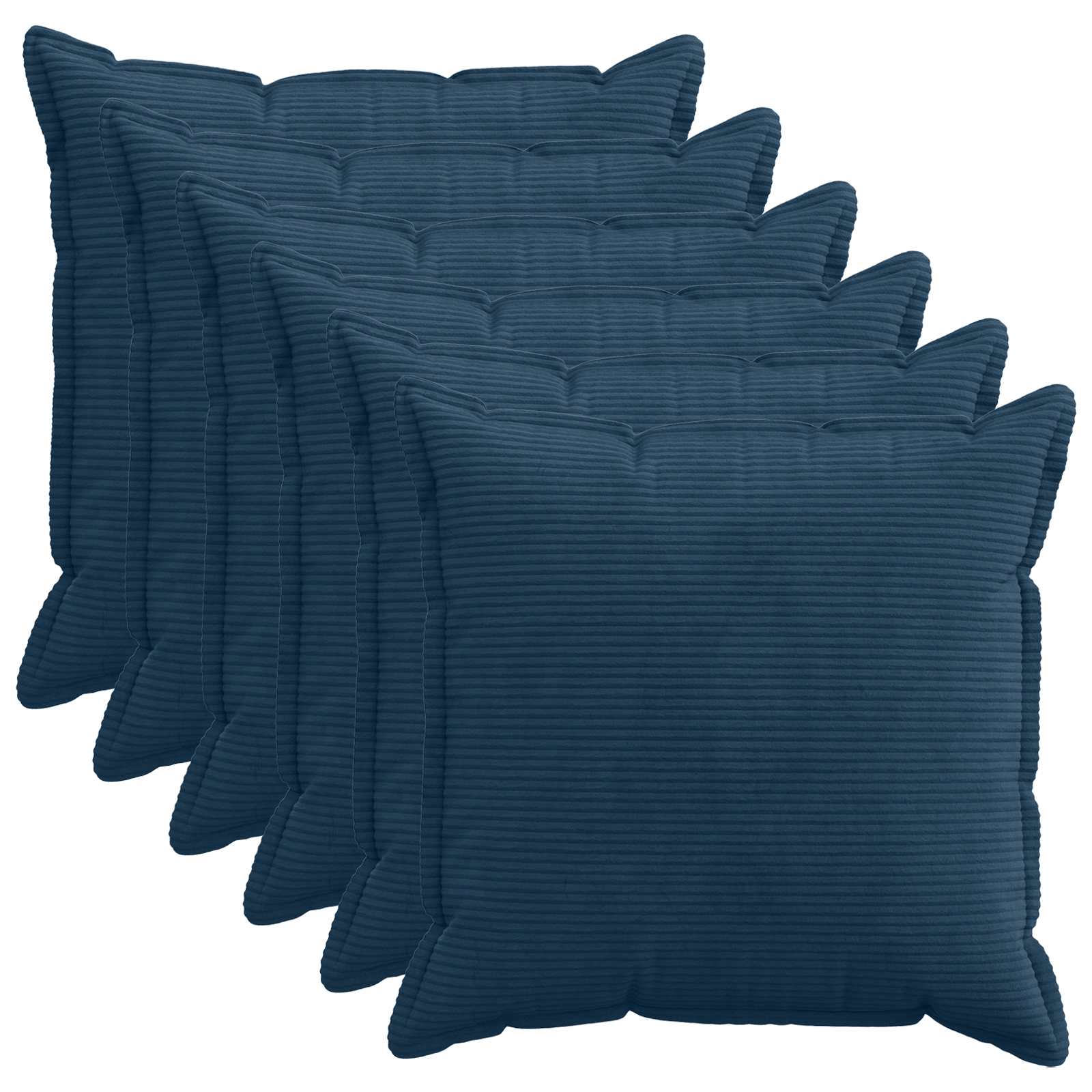 vidaXL Cushion Cover 6 pcs HOUTEN Navy Blue 70 x 70 cm Corduroy 1