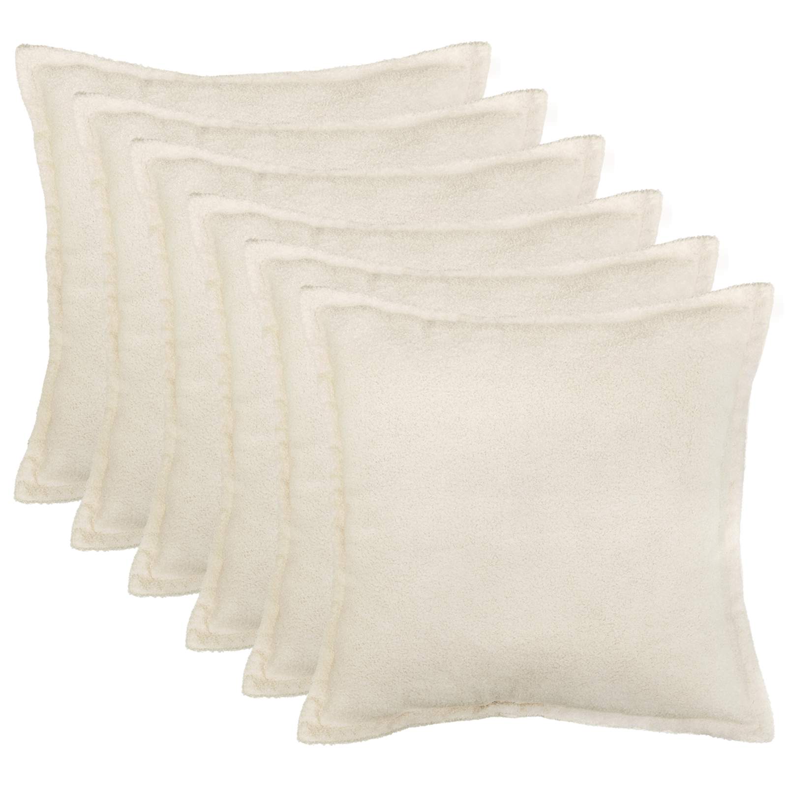 vidaXL Cushion Cover 6 pcs HOUTEN Cream 70 x 70 cm Bouclé 1