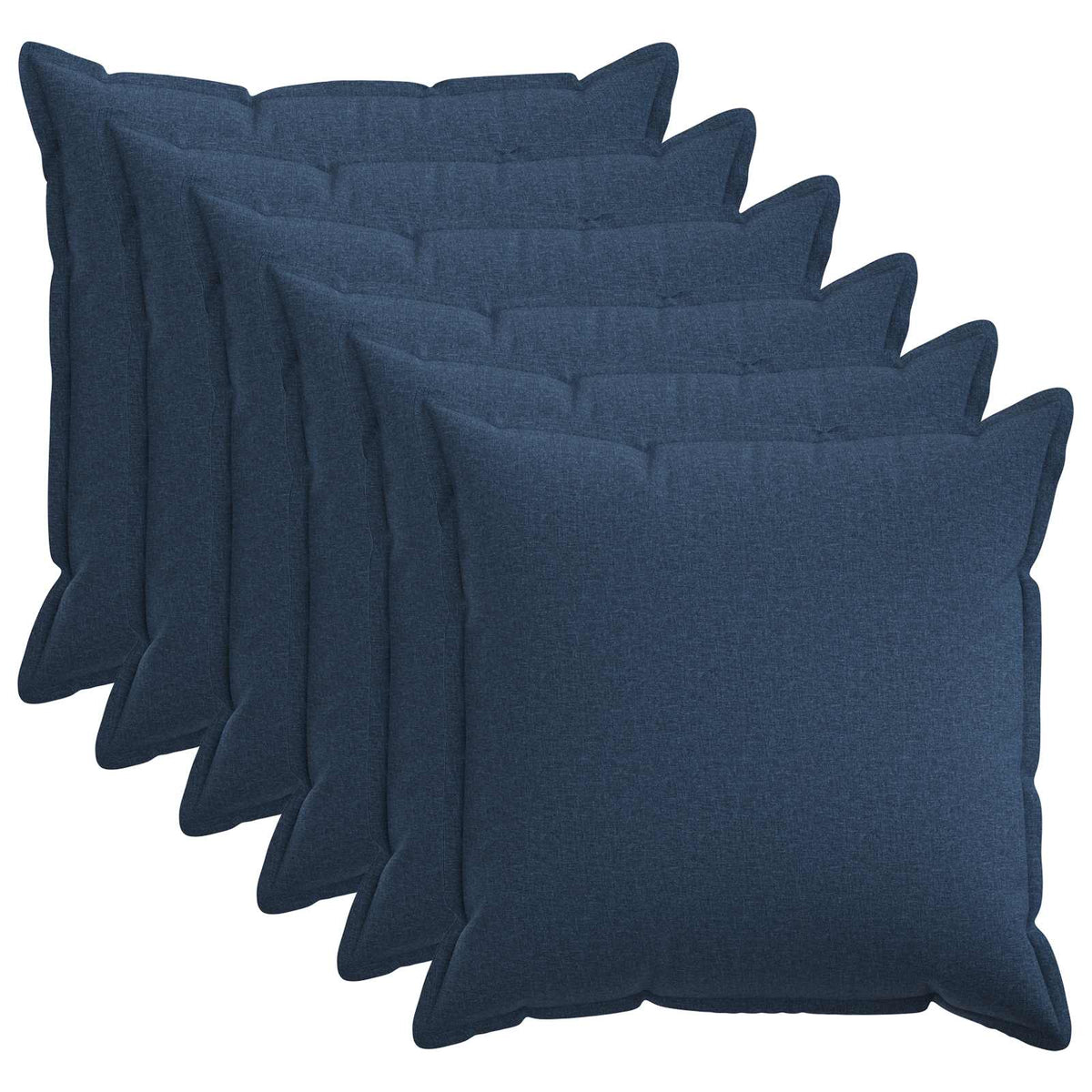 vidaXL Cushion Cover 6 pcs HOUTEN Blue 80 x 80 cm Faux Linen 2