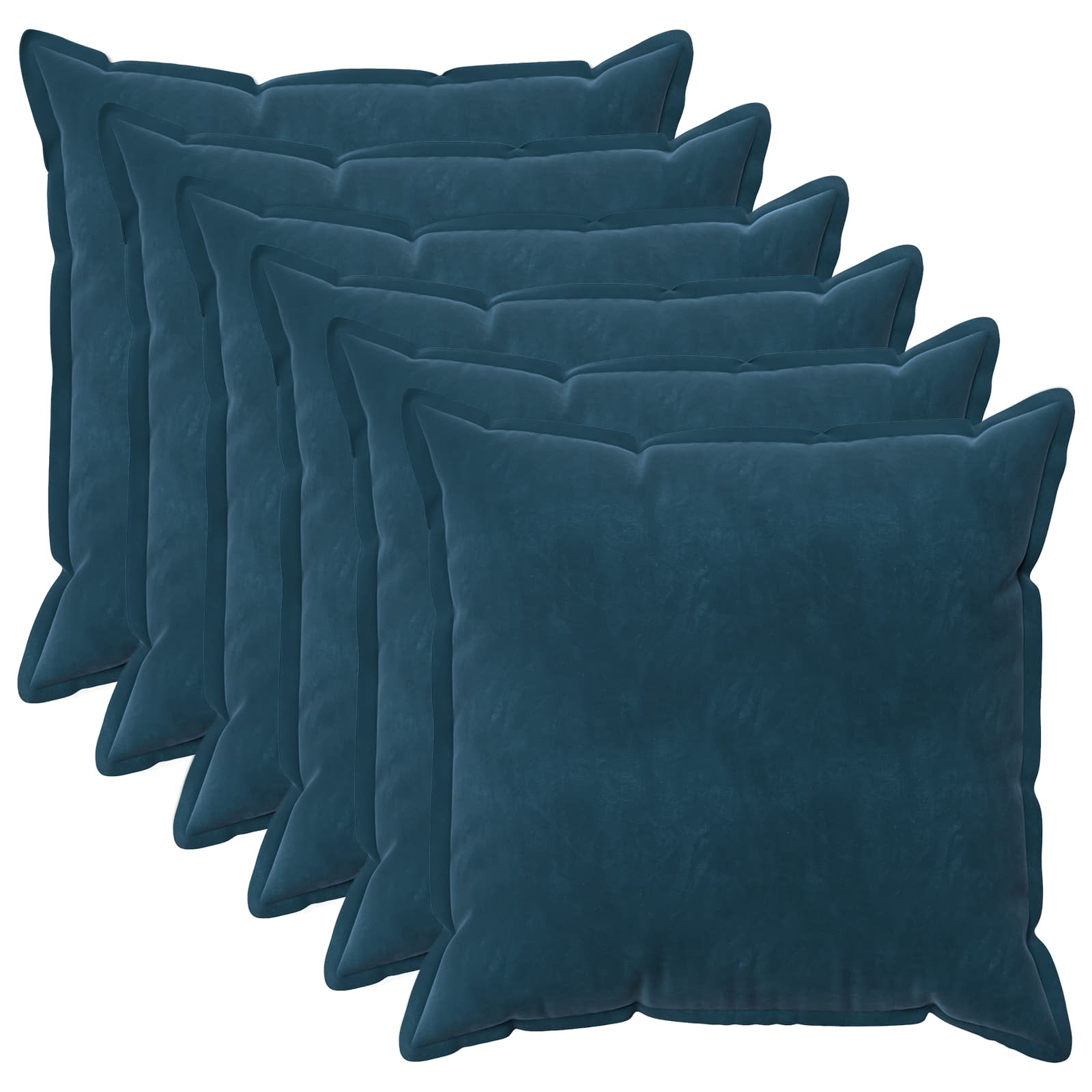 vidaXL Cushion Cover 6 pcs HOUTEN Blue 80 x 80 cm Velvet 2