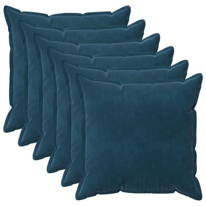 vidaXL Cushion Cover 6 pcs HOUTEN Blue 80 x 80 cm Velvet 2