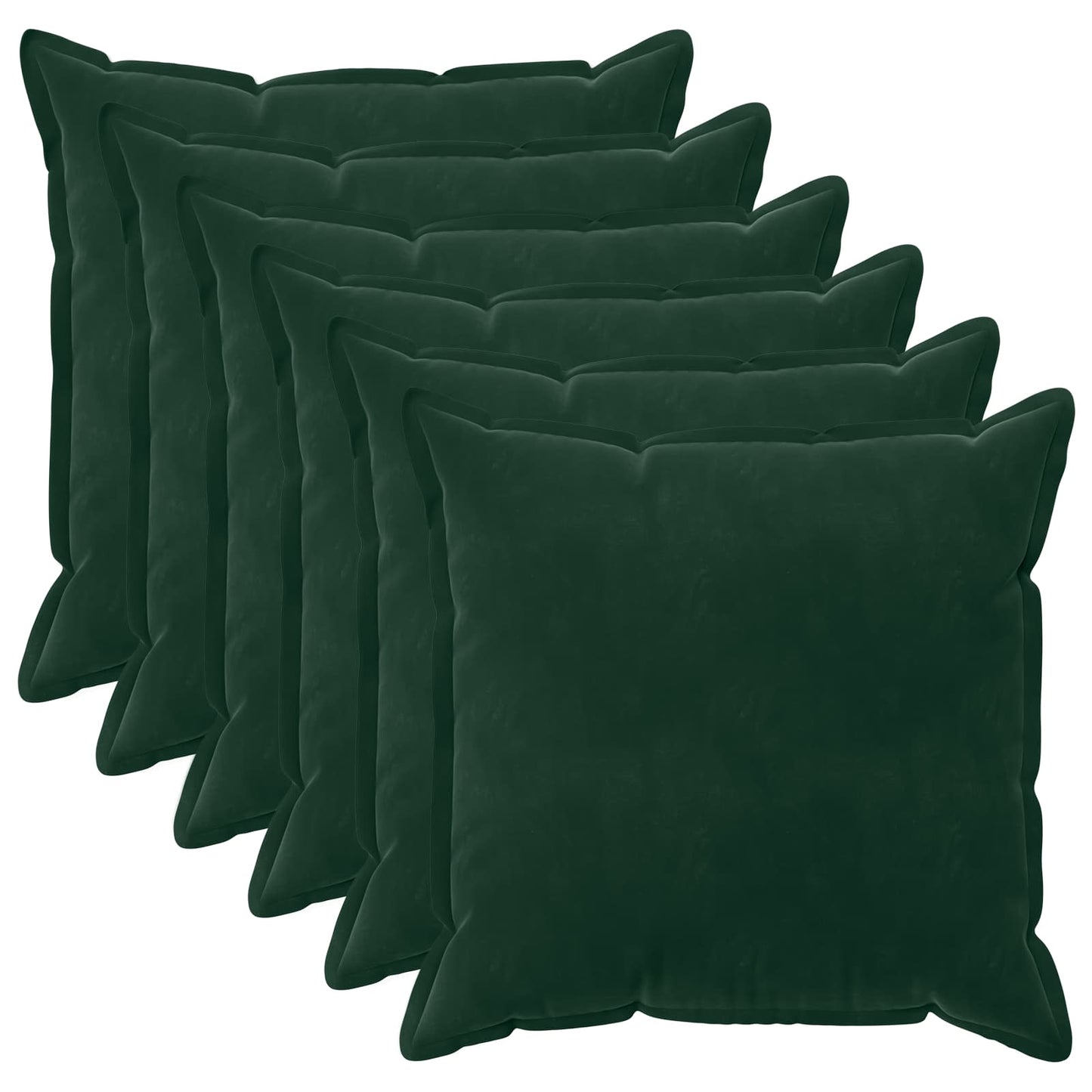 vidaXL Cushion Cover 6 pcs HOUTEN Dark Green 80 x 80 cm Velvet 2