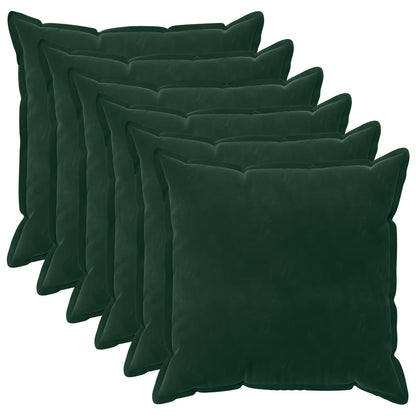 vidaXL Cushion Cover 6 pcs HOUTEN Dark Green 80 x 80 cm Velvet 2