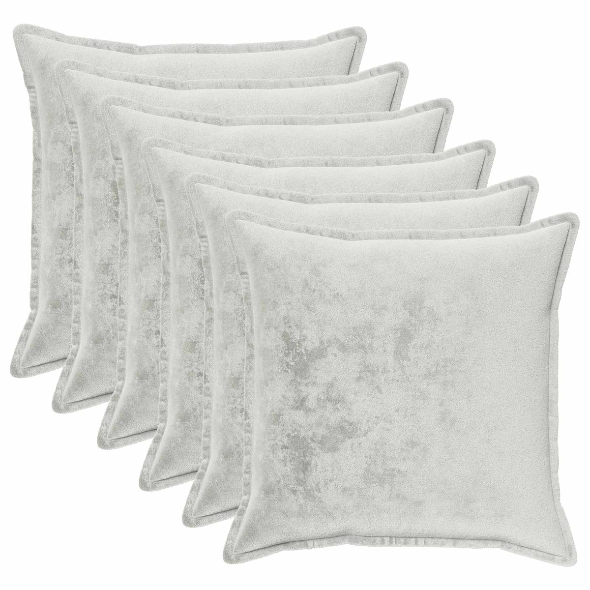 vidaXL Cushion Cover 6 pcs HOUTEN Light Grey 80 x 80 cm Flannel 2