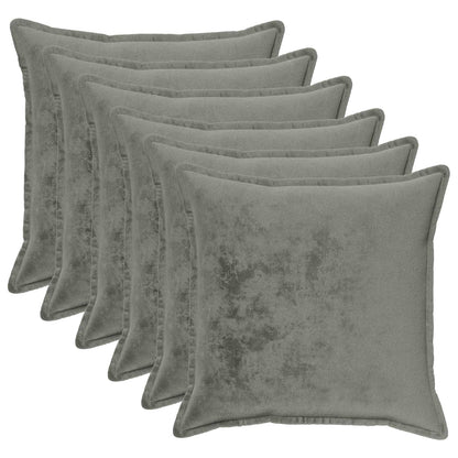 vidaXL Cushion Cover 6 pcs HOUTEN Dark Grey 80 x 80 cm Flannel 2