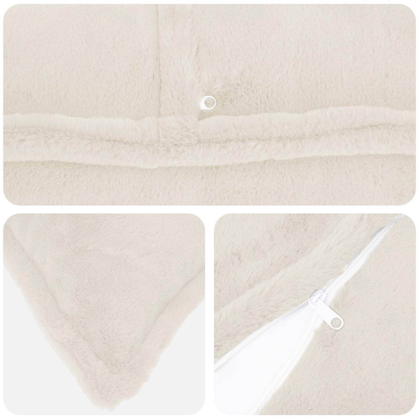 vidaXL Cushion Cover 6 pcs HOUTEN White 80 x 80 cm Faux Rabbit Fur 5