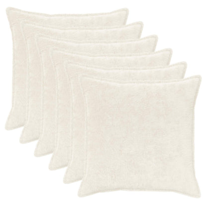 vidaXL Cushion Cover 6 pcs HOUTEN White 80 x 80 cm Faux Rabbit Fur 2
