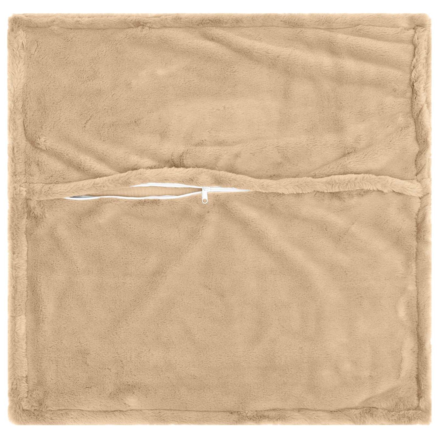 vidaXL Cushion Cover 6 pcs HOUTEN Cream 80 x 80 cm Faux Rabbit Fur 4