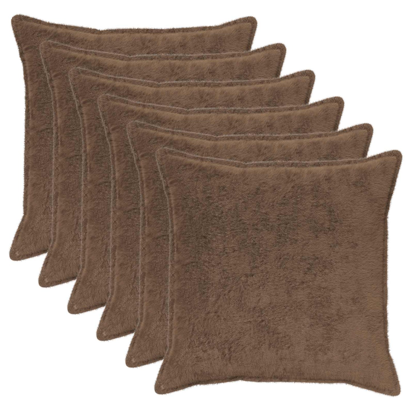 vidaXL Cushion Cover 6 pcs HOUTEN Light Brown 80 x 80 cm 2