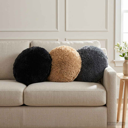 vidaXL Cushion with Pillow HEERLEN 6 pcs Black PV Fleece 1