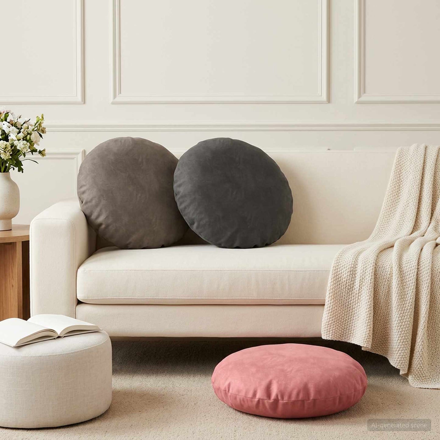 vidaXL Cushion with Pillow HEERLEN 6 pcs Pink Velvet 1