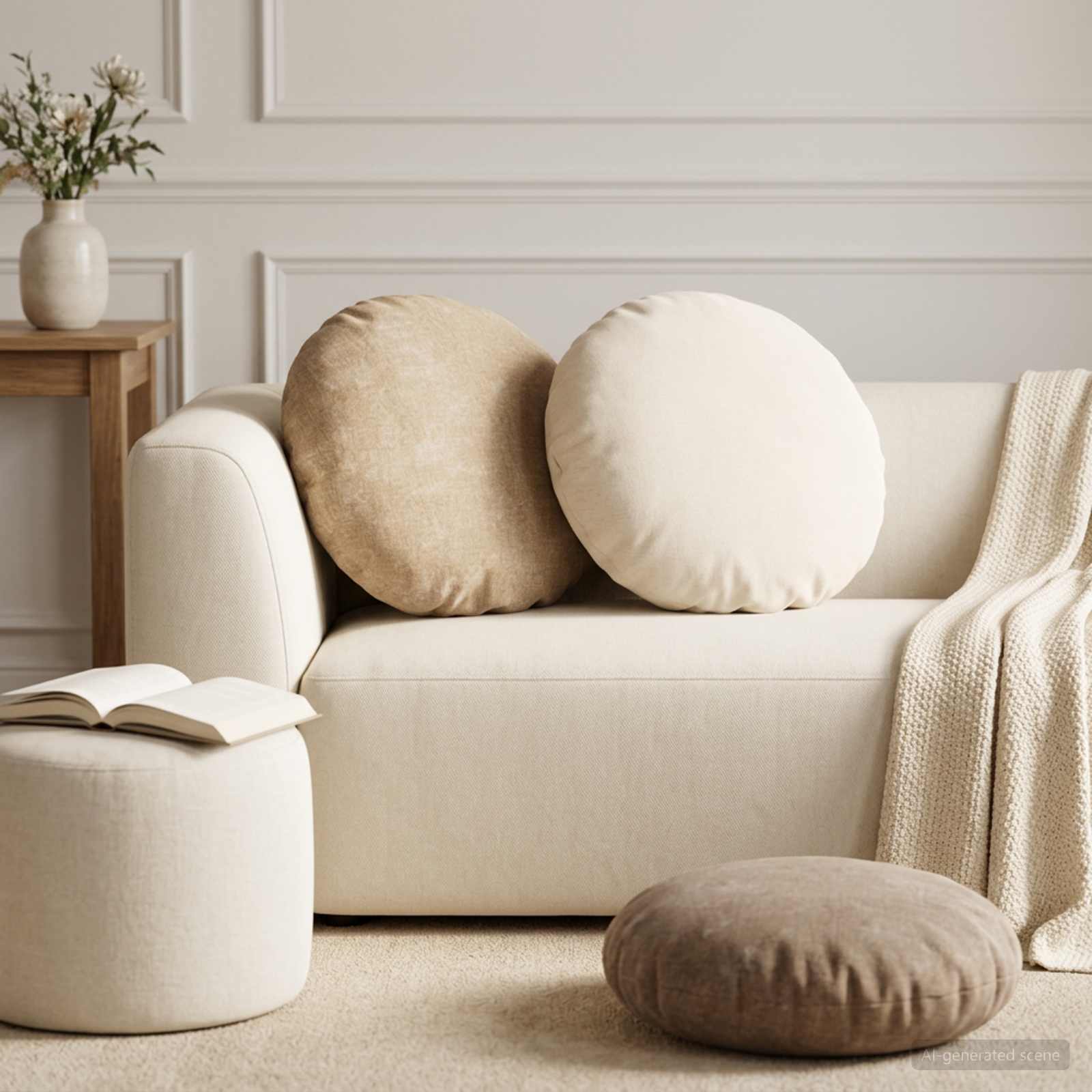 vidaXL Cushion Cover 6 pcs HEERLEN Brown Ø 60 cm Chenille Fabric 1
