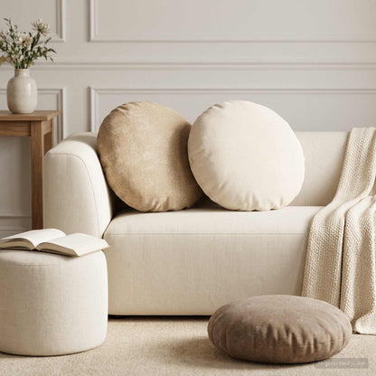 vidaXL Cushion Cover 6 pcs HEERLEN Brown Ø 60 cm Chenille Fabric 1