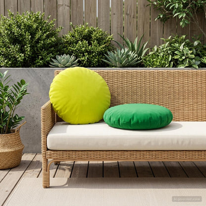 vidaXL Throw Pillow 6 pcs HEERLEN Green Dia. 60 cm Polyester 1