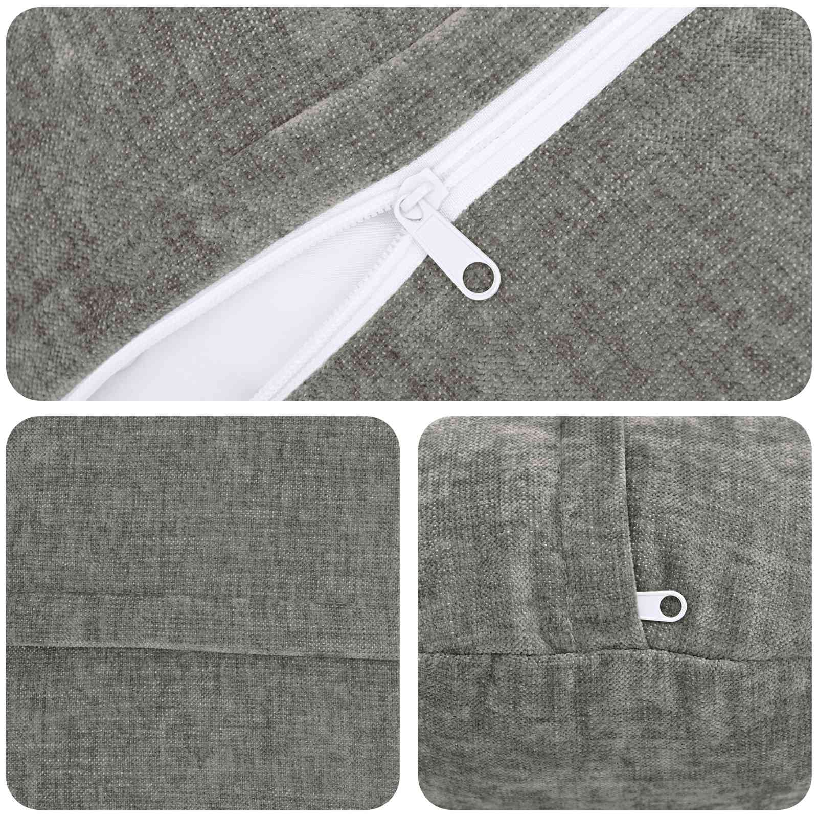 vidaXL Cushion Cover 6 pcs HEERLEN Dark Grey Ø 60 cm Chenille Fabric 5