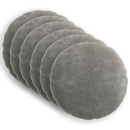 vidaXL Cushion Cover 6 pcs HEERLEN Dark Grey Ø 60 cm Chenille Fabric 2