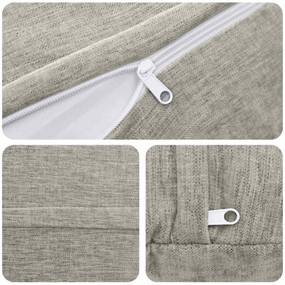 vidaXL Cushion Cover 6 pcs HEERLEN Light Grey Ø 60 cm Chenille Fabric 5