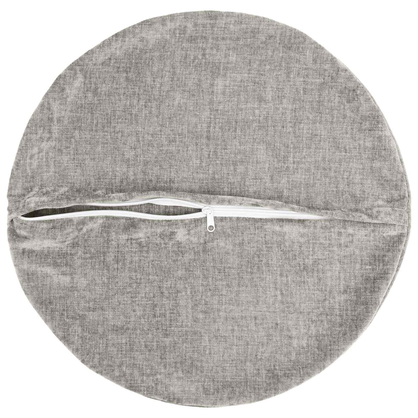 vidaXL Cushion Cover 6 pcs HEERLEN Light Grey Ø 60 cm Chenille Fabric 4