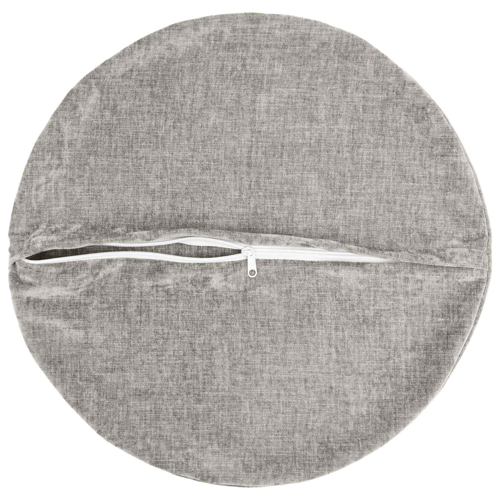 vidaXL Cushion Cover 6 pcs HEERLEN Light Grey Ø 60 cm Chenille Fabric 4
