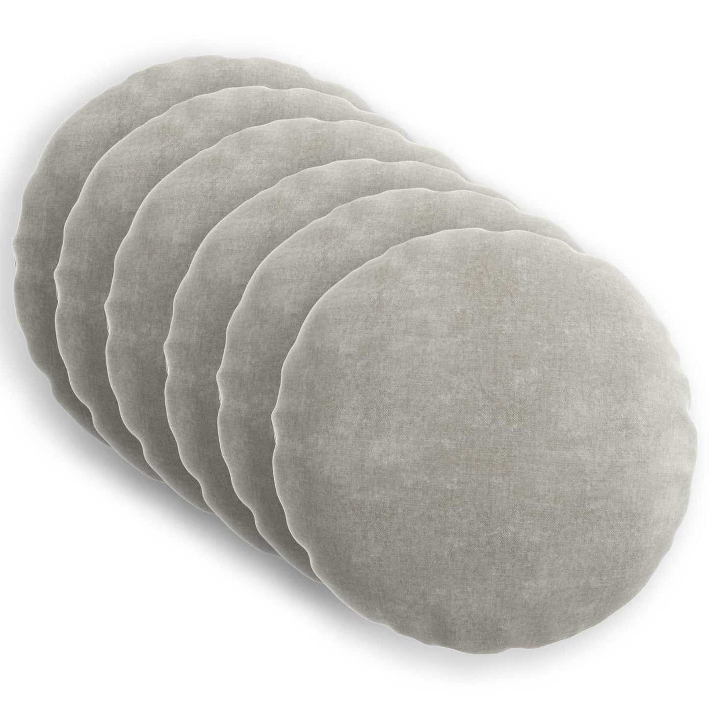 vidaXL Cushion Cover 6 pcs HEERLEN Light Grey Ø 60 cm Chenille Fabric 2