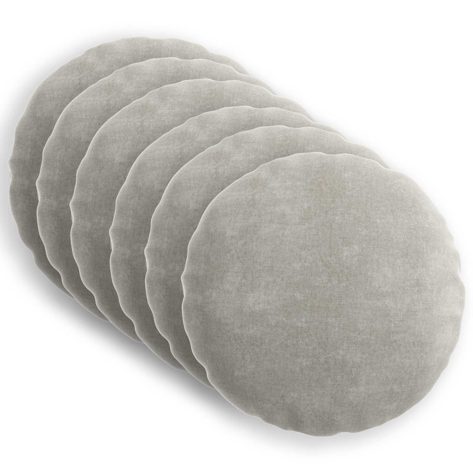 vidaXL Cushion Cover 6 pcs HEERLEN Light Grey Ø 60 cm Chenille Fabric 2