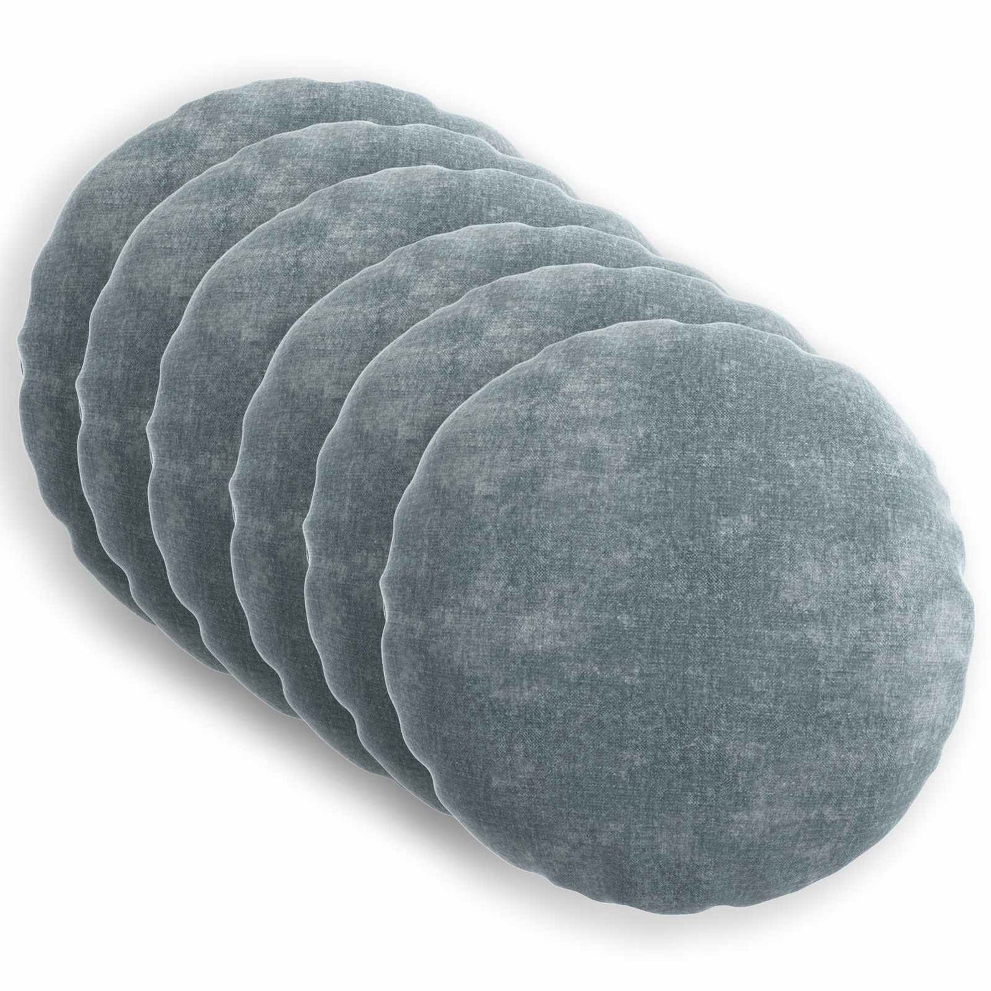 vidaXL Cushion Cover 6 pcs HEERLEN Light Blue Ø 60 cm Chenille Fabric 2