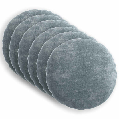vidaXL Cushion Cover 6 pcs HEERLEN Light Blue Ø 60 cm Chenille Fabric 2