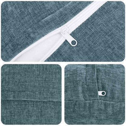 vidaXL Cushion Cover 6 pcs HEERLEN Blue Ø 60 cm Chenille Fabric 5