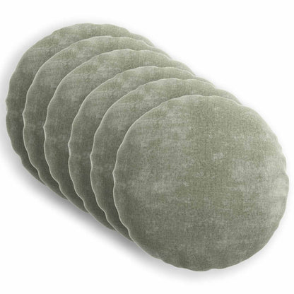 vidaXL Cushion Cover 6 pcs HEERLEN Green Ø 60 cm Chenille Fabric 2