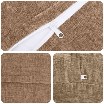 vidaXL Cushion Cover 6 pcs HEERLEN Brown Ø 60 cm Chenille Fabric 5