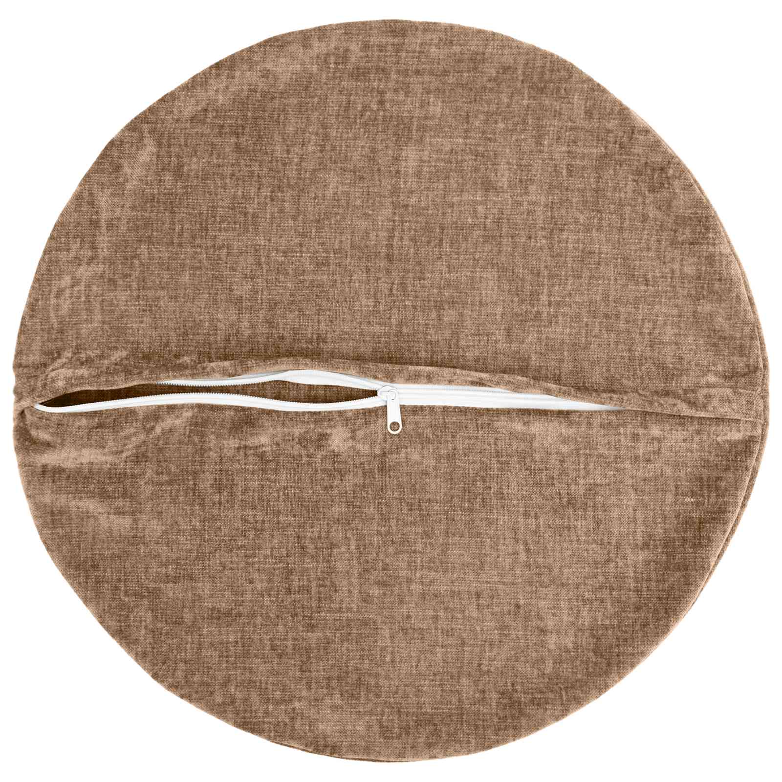 vidaXL Cushion Cover 6 pcs HEERLEN Brown Ø 60 cm Chenille Fabric 4