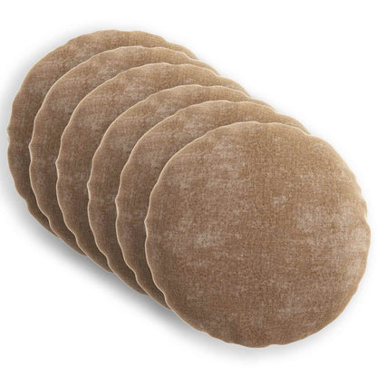 vidaXL Cushion Cover 6 pcs HEERLEN Brown Ø 60 cm Chenille Fabric 2