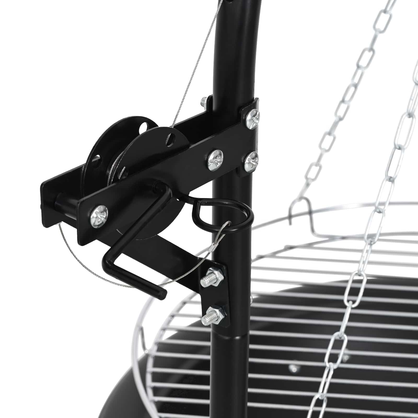 vidaXL Fire Pit with Adjustable Grill Grate ⌀55.5 x 107.5 cm Steel 4