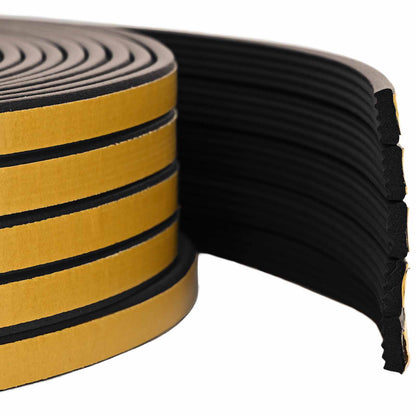 Self-Adhesive Window Seal 15 x 8 mm EPDM Foam Black Length 50 m EE-profile 15 x 8