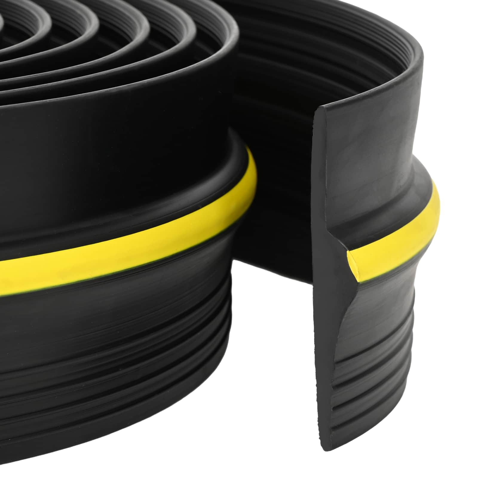 vidaXL Garage Floor Seal Black and Yellow 12 x 90 mm 10 m PVC 1
