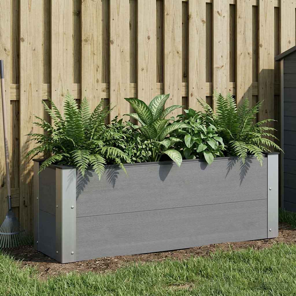vidaXL Garden Raised Bed Grey 100 x 30 36 cm WPC and Aluminium 1