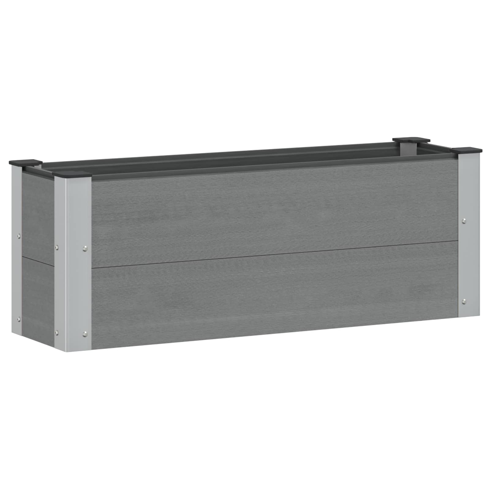 vidaXL Garden Raised Bed Grey 100 x 30 36 cm WPC and Aluminium 2