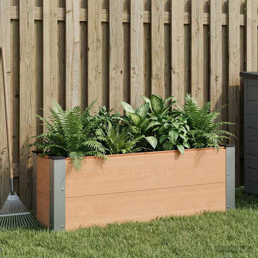 vidaXL Garden Raised Bed Brown 100 x 30 x 36 cm WPC and Aluminium 1