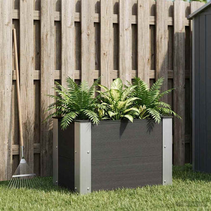 vidaXL Garden Raised Bed Black 50 x 30 x 36 cm WPC and Aluminium 1