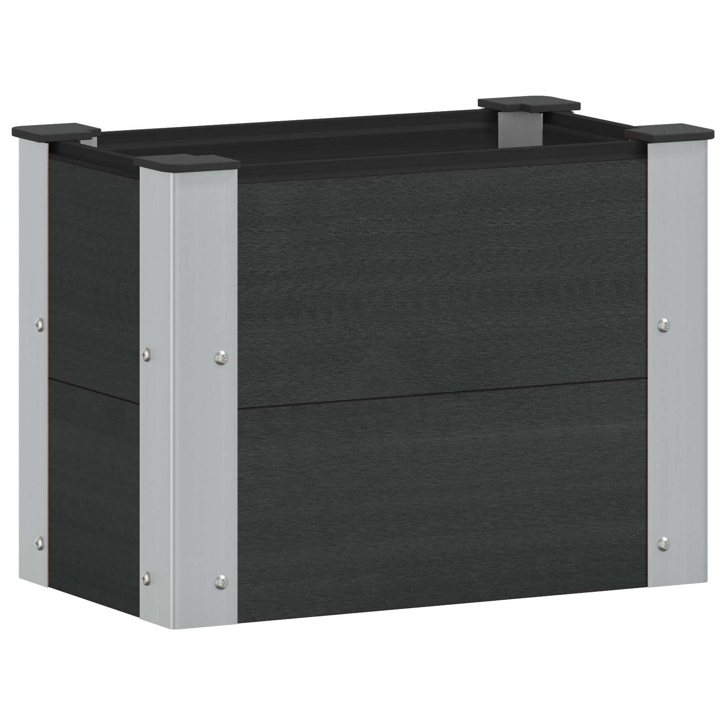 vidaXL Garden Raised Bed Black 50 x 30 x 36 cm WPC and Aluminium 2