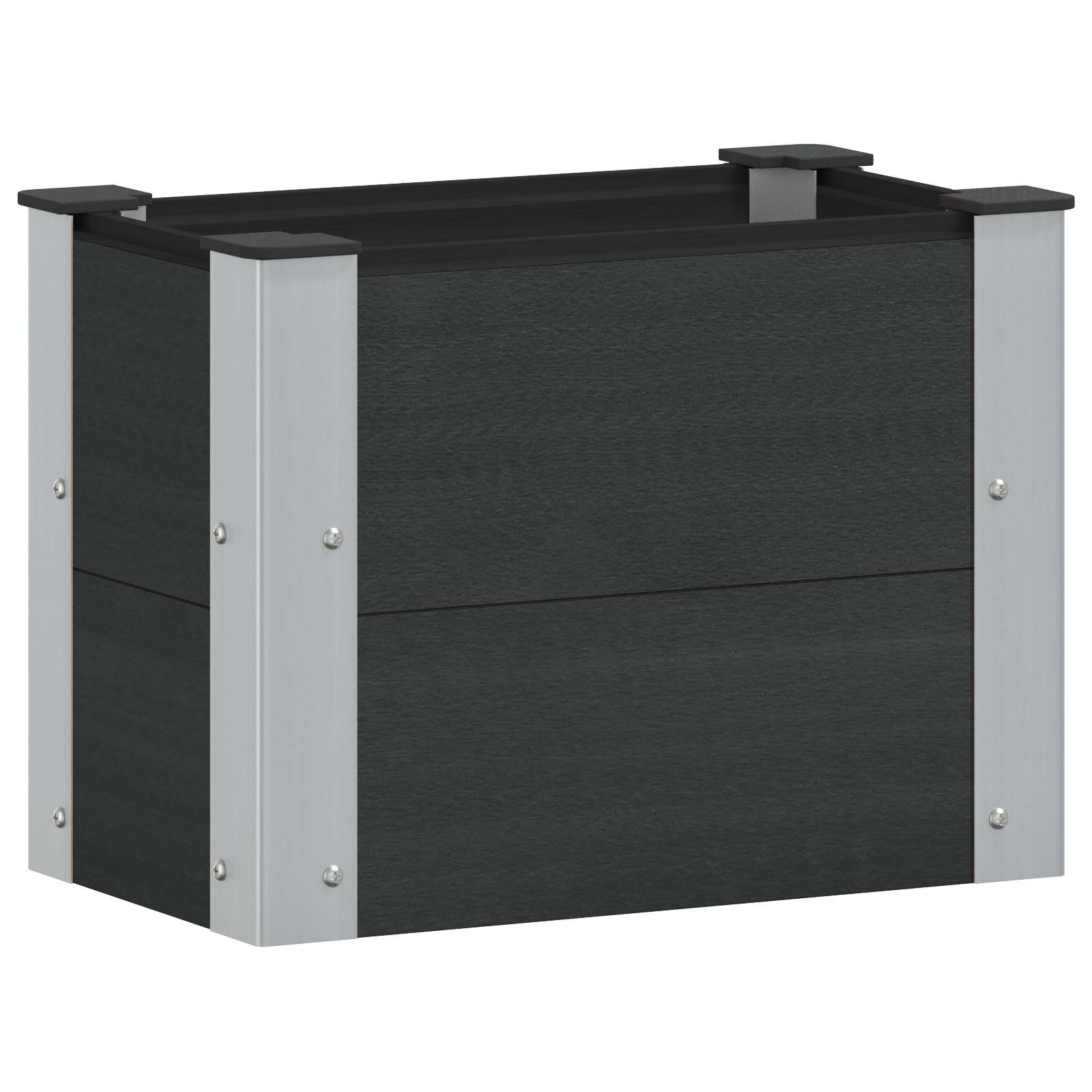 vidaXL Garden Raised Bed Black 50 x 30 x 36 cm WPC and Aluminium 2