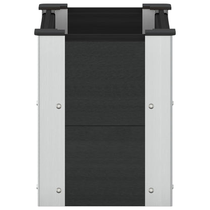 vidaXL Garden Raised Bed Black 50 x 30 x 36 cm WPC and Aluminium 4